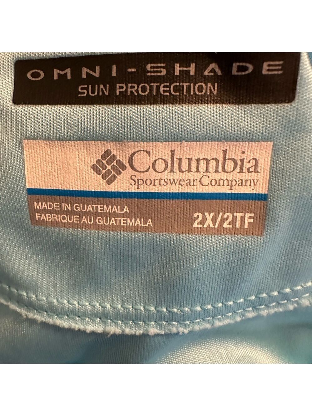 COLUMBIA Men’s PFG Omni-Wick Long Sleeve Shirt 2x Sun Protection Aqua - Picture 6 of 6